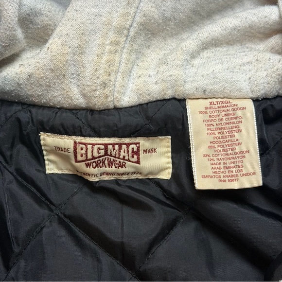 Big Mac Jacket Mens XLT Brown Plaid Hooded Quilted Insulated Flannel Workwear - Picture 5 of 13